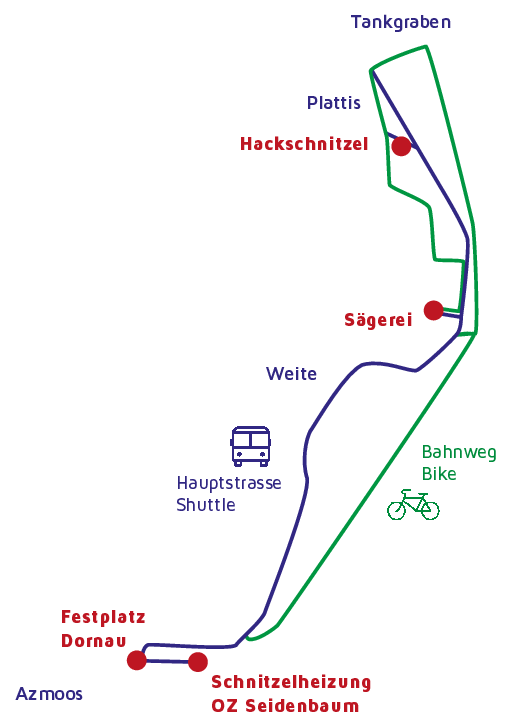 Routenplan Bürgertrag der Ortsgemeinde Wartau